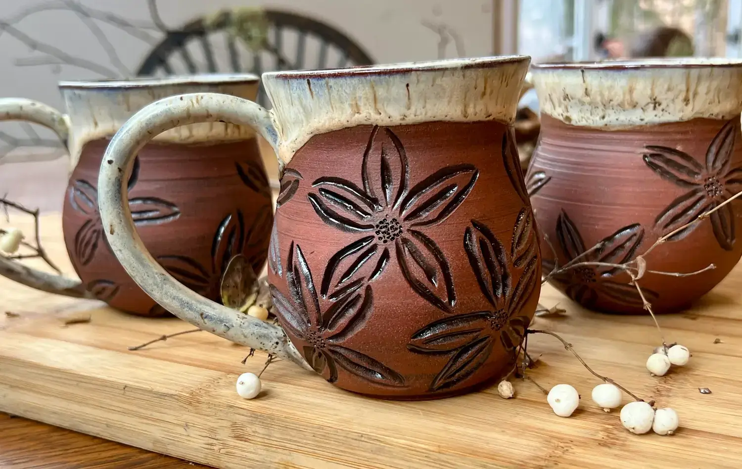 Handmade, wheel thrown ceramic pottery crafted in the foothills of Central Alberta, Canada.